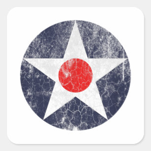 ARMY AIR CORPS ROUNDEL US AIR FORCE INSIGNIA SQUARE STICKER