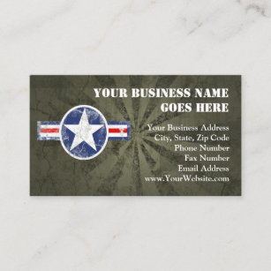 Army Air Corps Vintage Business Card