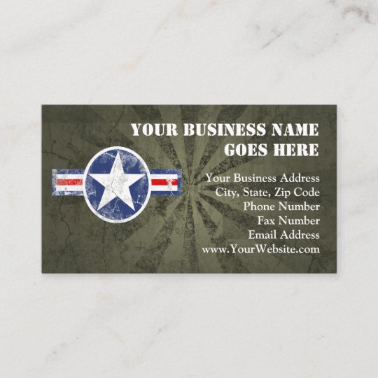 Army Air Corps Vintage Business Card Zazzle Com