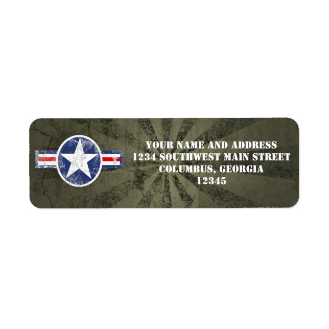 Army Air Corps Vintage Label (Front)