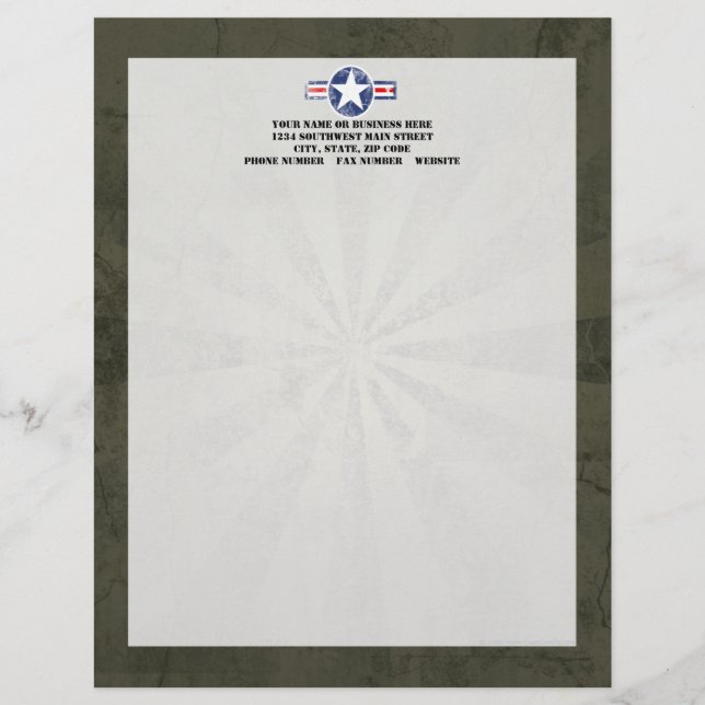 Army Air Corps Vintage Letterhead (Front)