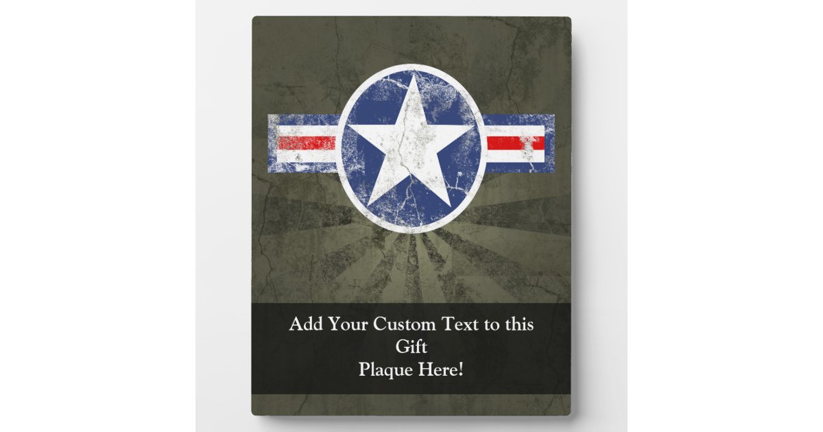 Army Air Corps Vintage Star Patriotic Plaque Zazzle Com