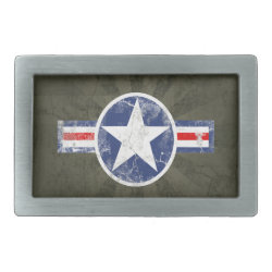 Army Air Corps Vintage Star Patriotic Rectangular Belt Buckle