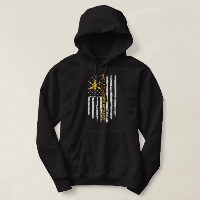 Army Air Defense Artillery American Flag Hoodie (Design Front)