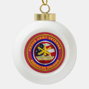 Army Air Defense Artillery Veteran Christmas Ceramic Ball Christmas Ornament
