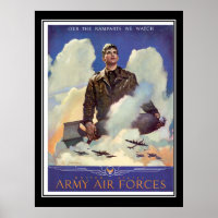 Army Air Force Recruitment Vintage Poster