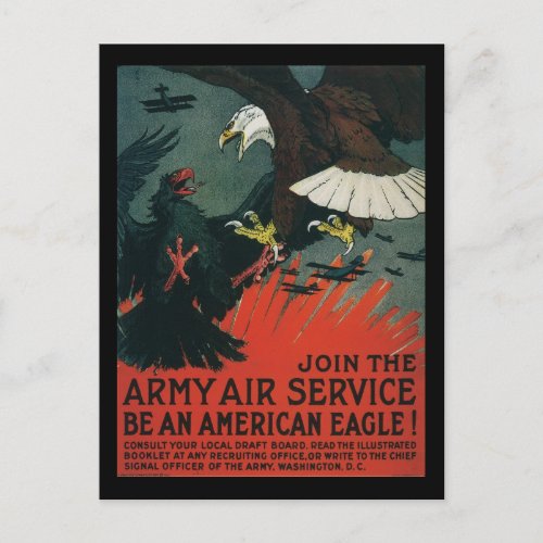 Army Air Service Vintage WWI Poster Postcard