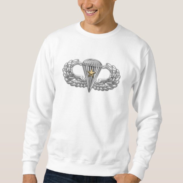 Army Airborne Basic Parachutist with Combat Star Sweatshirt (Front)
