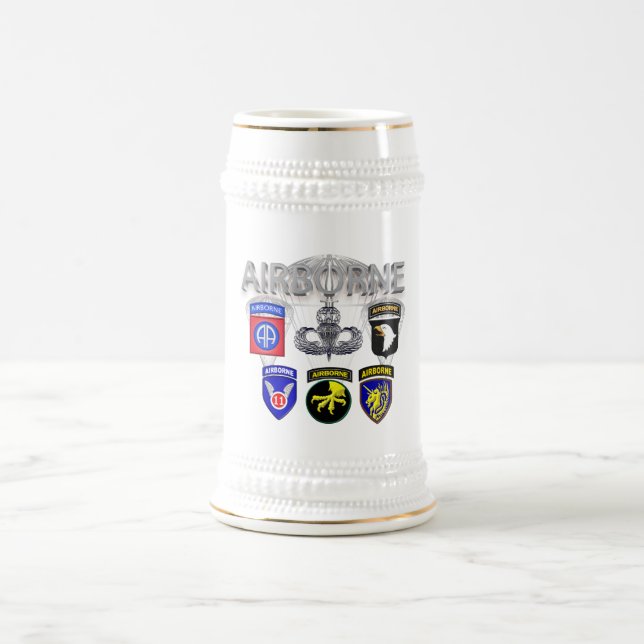 Army Airborne Divisions Past and Present Beer Stein (Center)