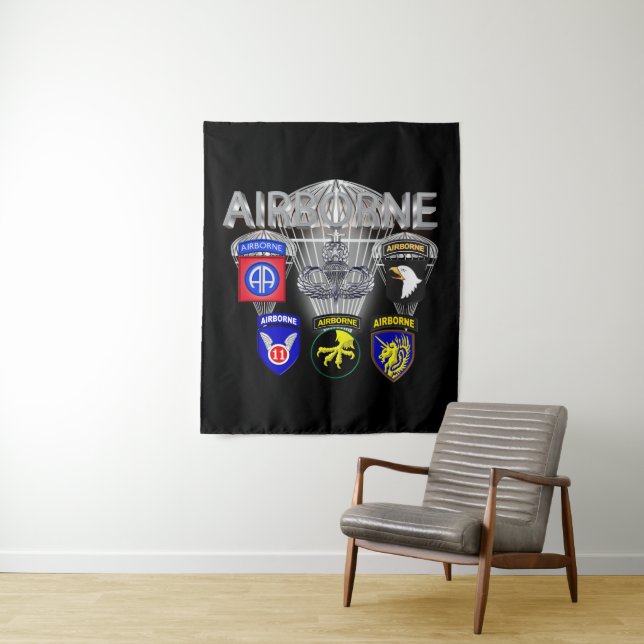 Army Airborne Divisions Past and Present Tapestry (In Situ)