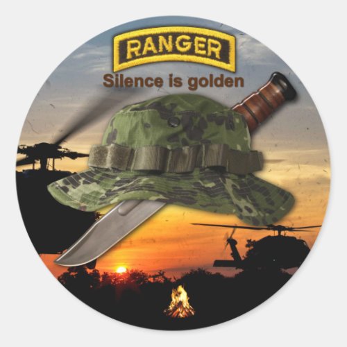Army Airborne Ranger LRRP Recon LRRPS Classic Round Sticker