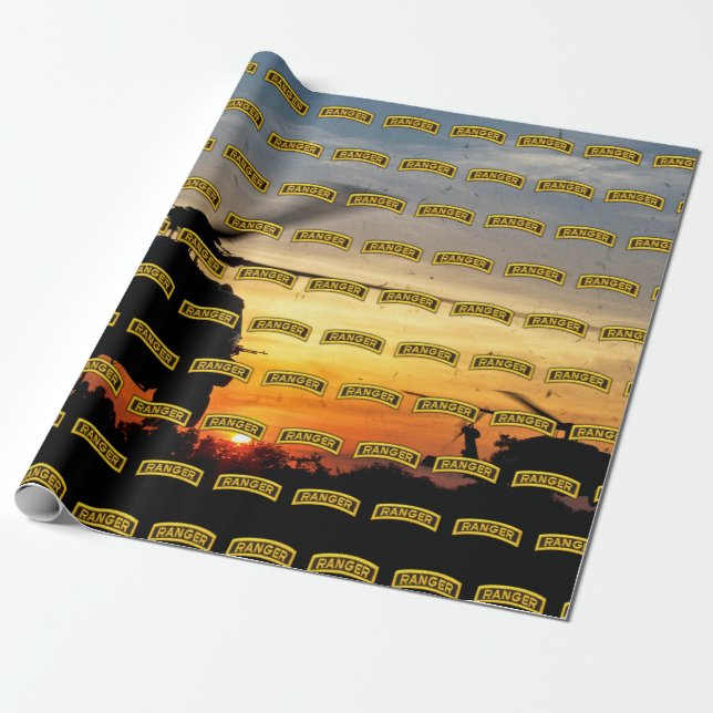 Army airborne rangers fort benning patch wrapping paper (Unrolled)
