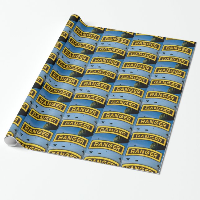 Army airborne rangers fort benning patch wrapping paper (Unrolled)