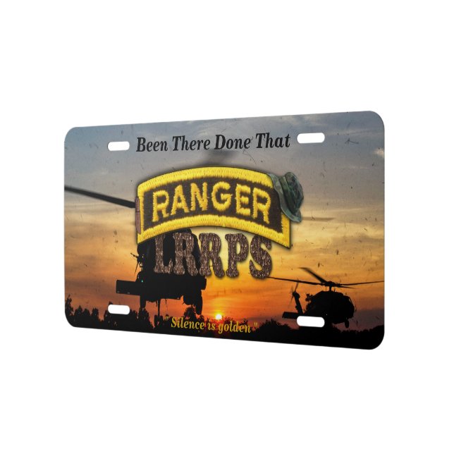 army airborne rangers lrrps veterans vets license plate (Left)