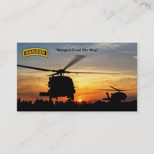 Army airborne rangers veterans vets business card