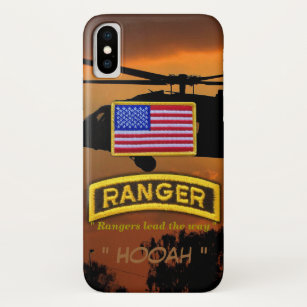 Army airborne rangers veterans vets tab iPhone XS case