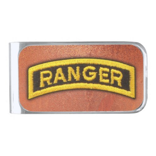 Army Airborne Rangers Veterans Vets Tab Silver Finish Money Clip