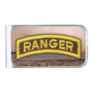 Army Airborne Rangers Veterans Vets Tab Silver Finish Money Clip
