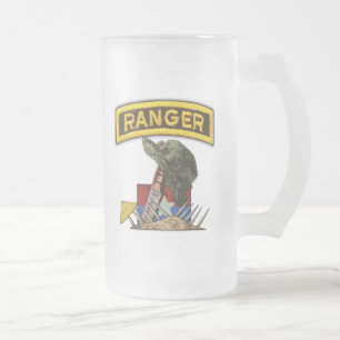 Army Airborne Rangers Veterans Vietnam Nam War Frosted Glass Beer Mug