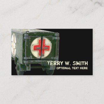 Army Ambulance Business Card by NeatBusinessCards at Zazzle