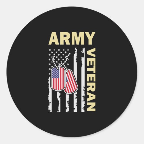 Army American By Birth Veteran By Choice Classic Round Sticker