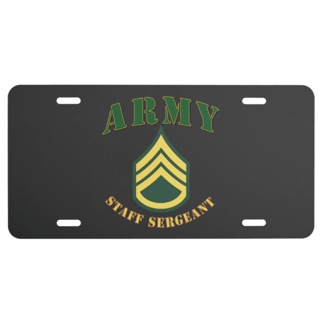 Army - ARMY -  SSG License Plate (Front)