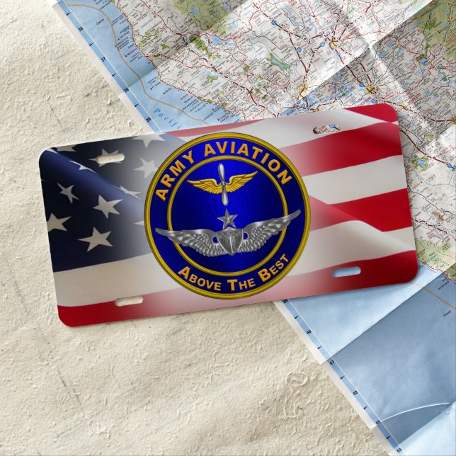 Army Aviation Senior Wings License Plate (In Situ)