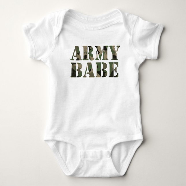 Army Babe Baby Bodysuit (Front)