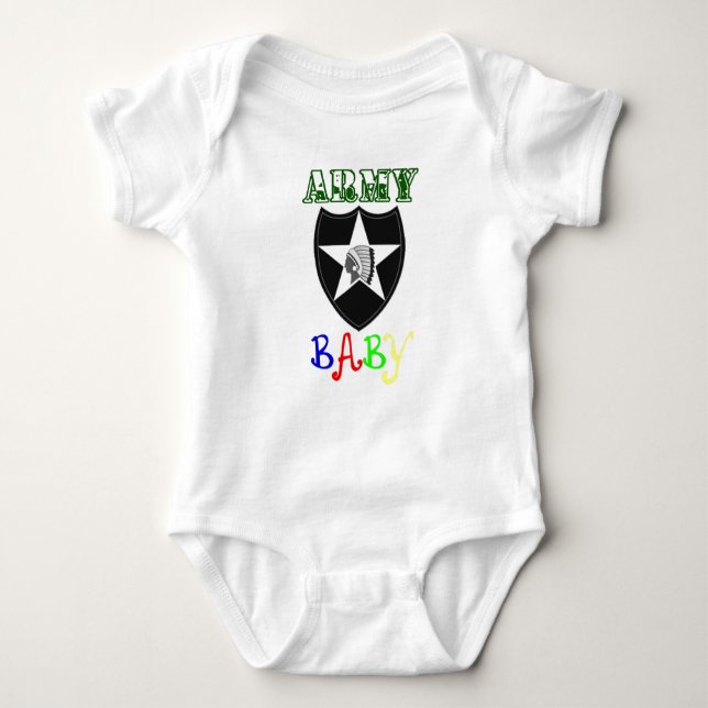 Army Baby 2nd ID Patch Baby Bodysuit (Front)