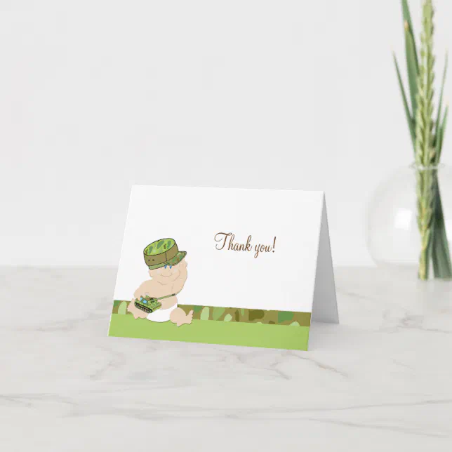 Army Baby Military Folded Thank you notes (Front)