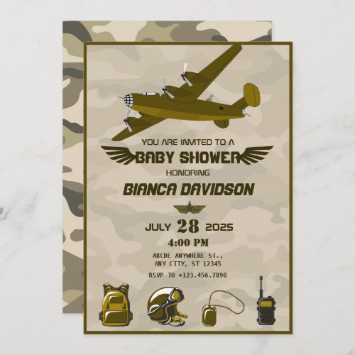 Army baby shower invitation