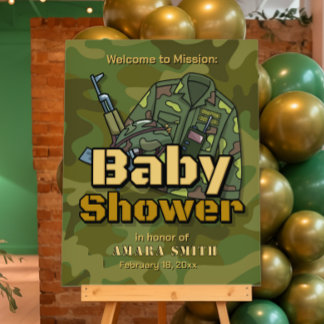 Army Baby Shower Welcome Sign