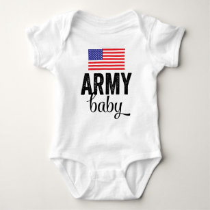 Army Baby with USA Flag Baby Bodysuit