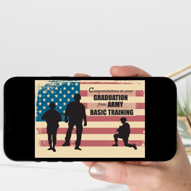 Army Basic Training Graduation, Military Soldiers Card (Front Digital)