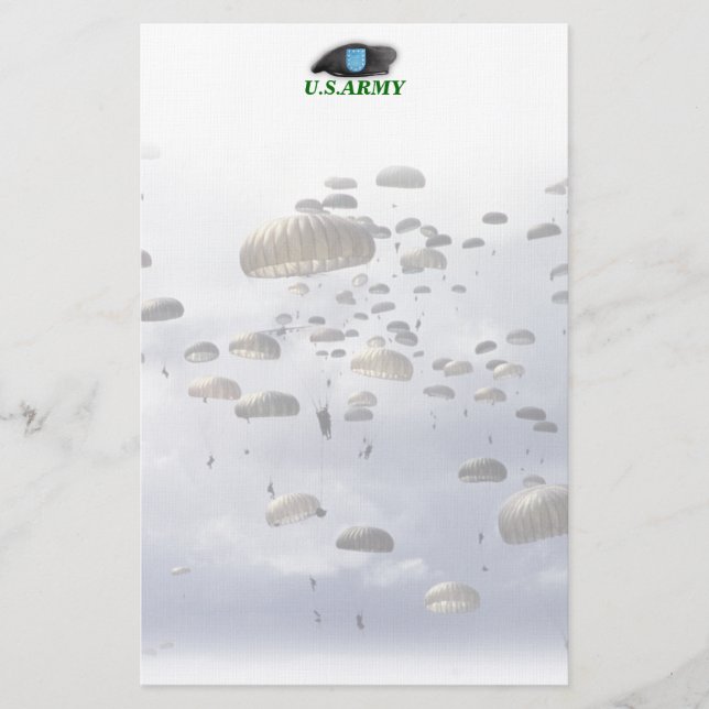 Army beret flash units Stationery (Front)