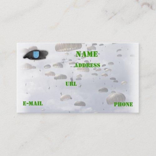 army beret flash veterans business Card