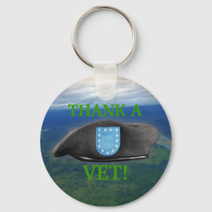 army beret flash vets veterans iraq  Keychain