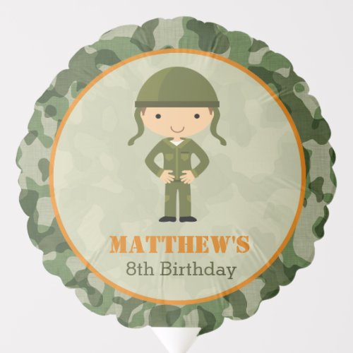Army Birthday Balloons _ Boy Soldier Camo