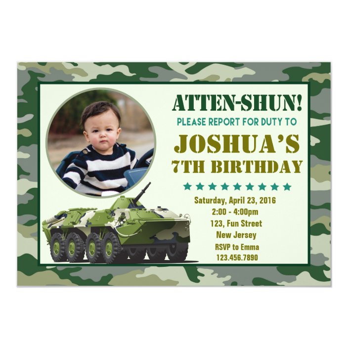 Army Birthday Invitation Zazzle Army Birthday Invitation Zazzle
