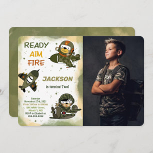 Army Birthday Photo Invitations