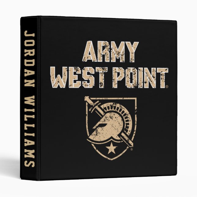 Army Black Knights Distressed 3 Ring Binder (Front/Spine)
