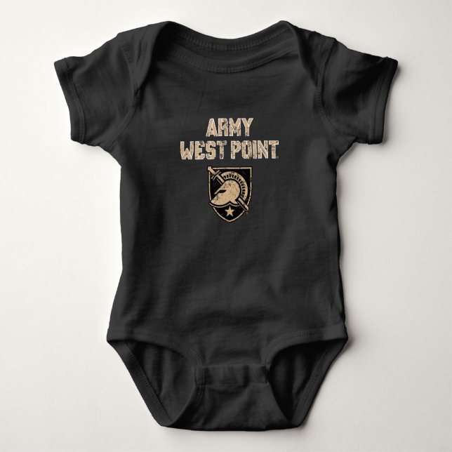 Army Black Knights Distressed Baby Bodysuit (Front)