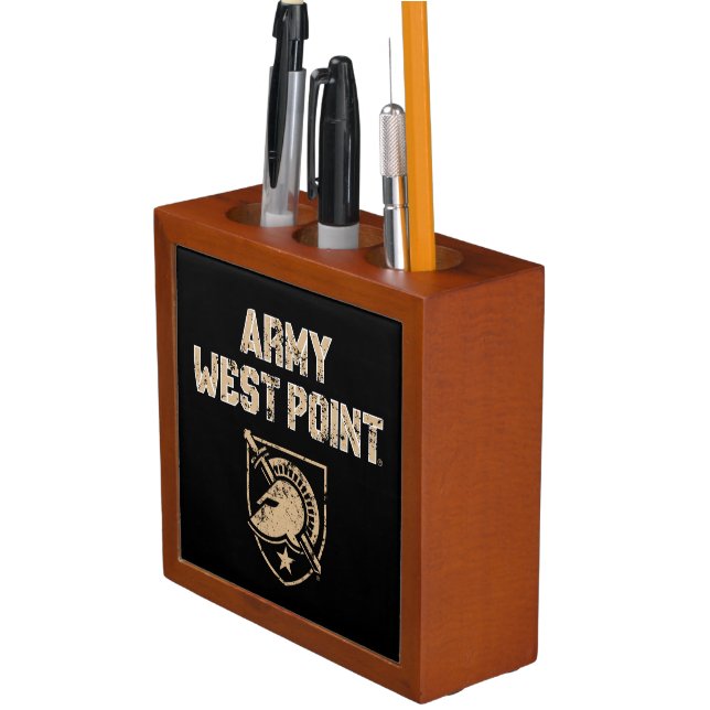 Army Black Knights Distressed Desk Organizer (In Situ)