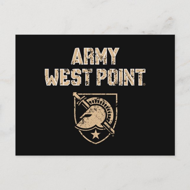 Army Black Knights Distressed Invitation Postcard (Front)