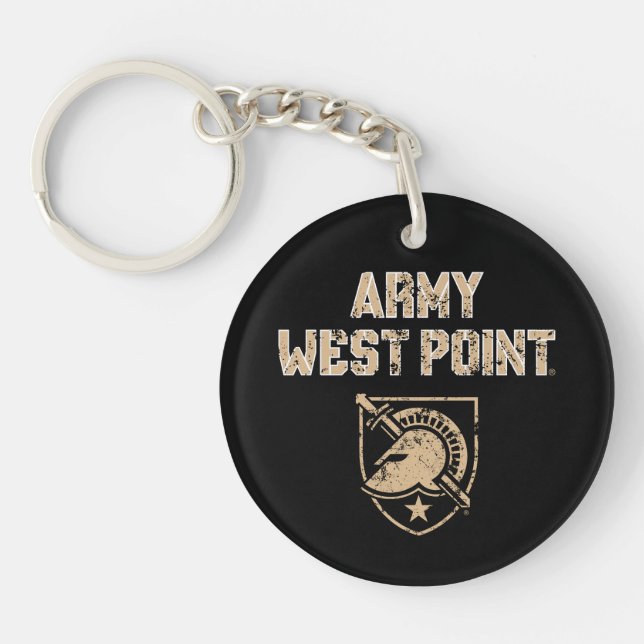Army Black Knights Distressed Keychain (Front)