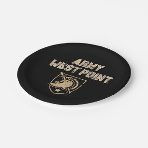 Army Black Knights Distressed Paper Plates