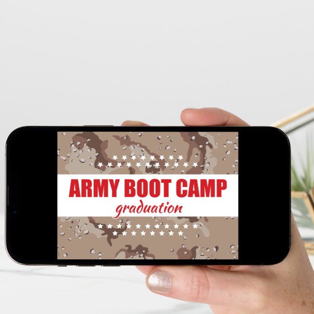 Army Boot Camp Graduation Congratulations w/ Stars Card (Front Digital)