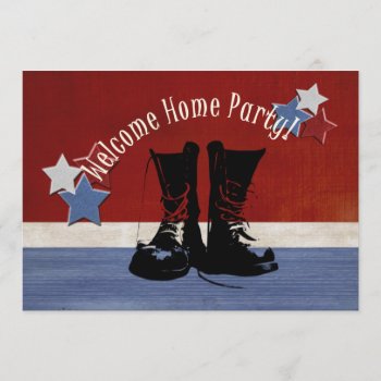 Army Boots Welcome Home Party Military Invitation by cowboyannie at Zazzle