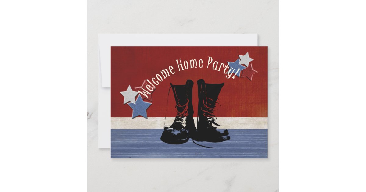 Army Boots Welcome Home Party Military Invitation Zazzle Com - Welcome Home Military Party Decorations Army Boots Welcome Home Party Military Invitation Zazzle Com - Welcome Home Military Party Decorations