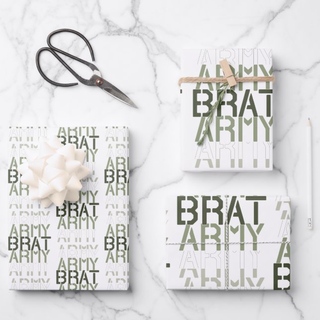 Army Brat Wrapping Paper Sheets (Front)